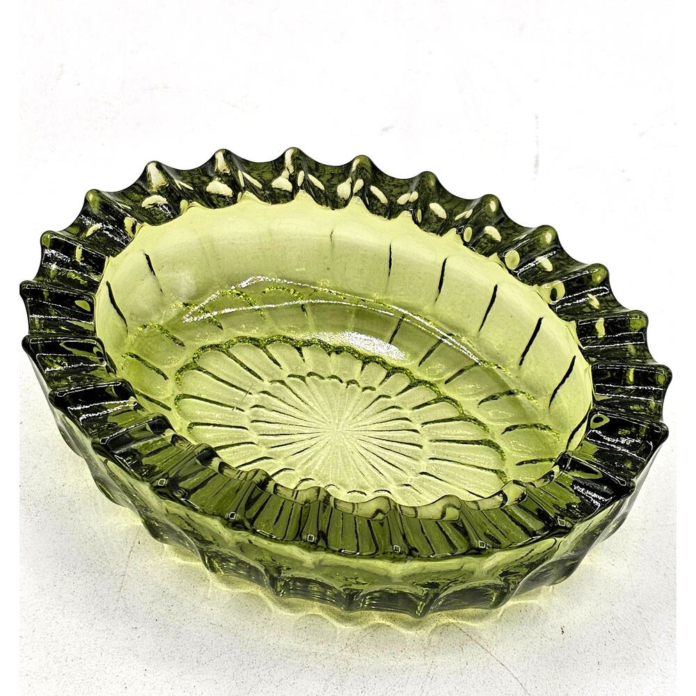 Indiana Glass Avocado Green Trinket Dish